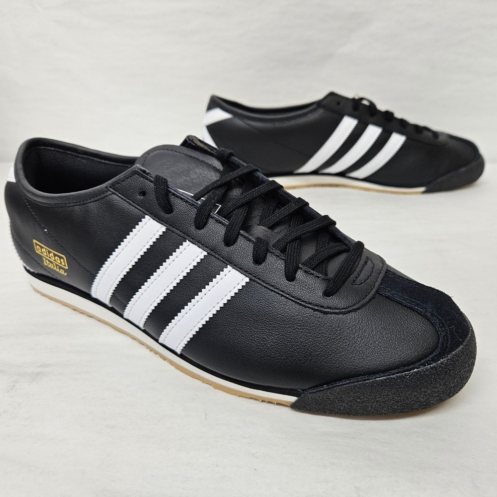 Adidas Italia 70s Leather Sneakers JS1324 Black White Gum Men'S Size 11 - Picture 2 of 10